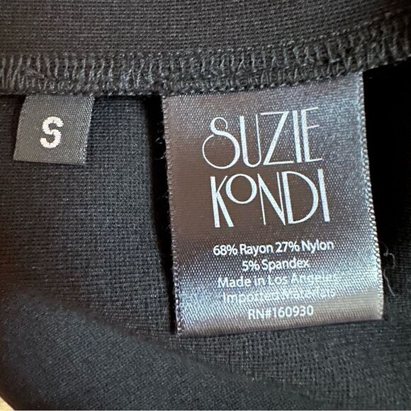 Suzie Kondi Pants Women's Small Black High Waist Boot Cut Ponte Wide Leg - Picture 2 of 9